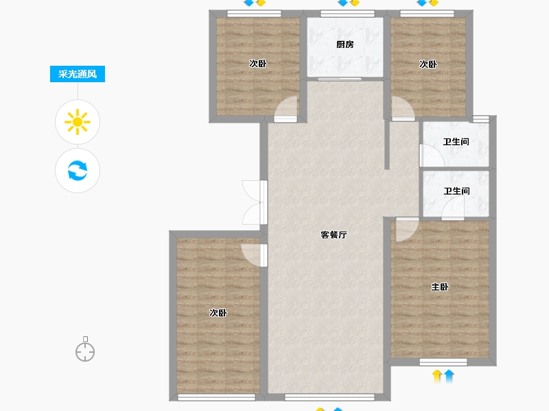 辽宁省-沈阳市-澳海·南樾府-107.42-户型库-采光通风