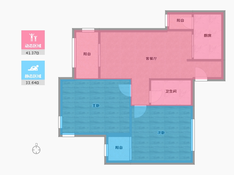 北京-北京市-甘露园小区-67.87-户型库-动静分区