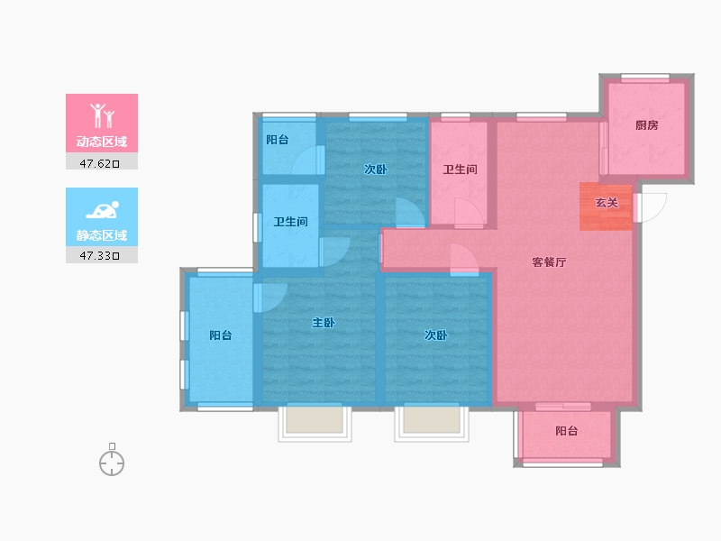 河北省-保定市-中心悦朗-83.73-户型库-动静分区