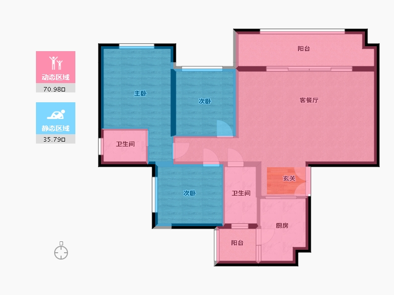 重庆-重庆市-俊豪城（西区）-95.74-户型库-动静分区