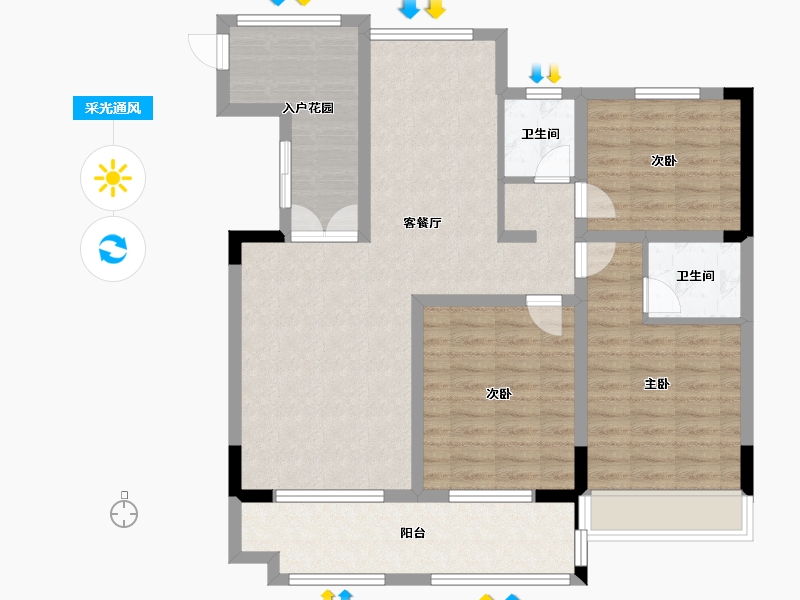 江苏省-泰州市-泰兴书香名院-100.00-户型库-采光通风