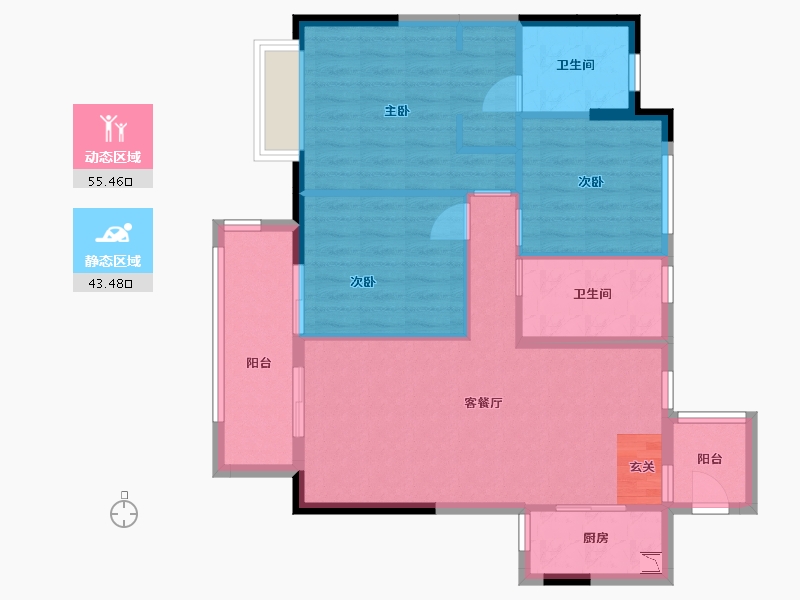 广东省-广州市-广州绿地城-89.14-户型库-动静分区