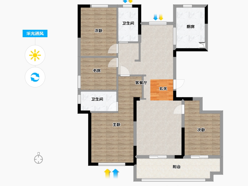 湖北省-武汉市-华发中城中央公园-117.60-户型库-采光通风