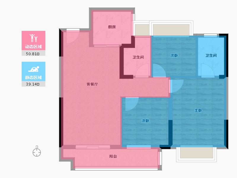 湖北省-武汉市-中建壹品澜郡-80.59-户型库-动静分区