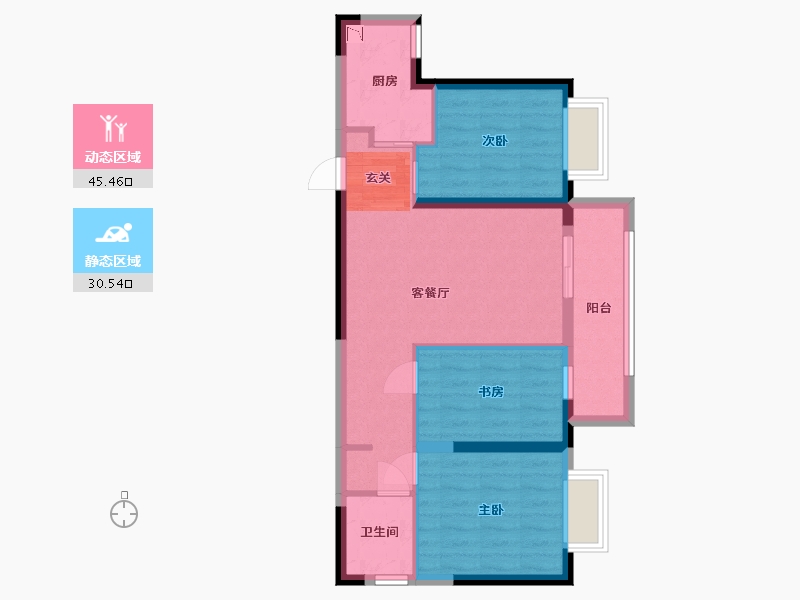 湖北省-武汉市-万科新都会-67.15-户型库-动静分区