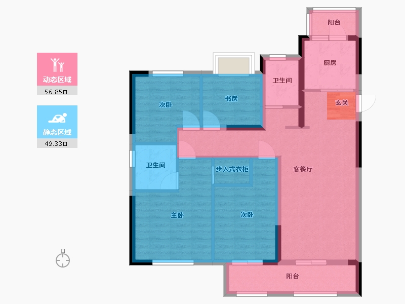 湖北省-武汉市-武汉诺德逸都-94.42-户型库-动静分区