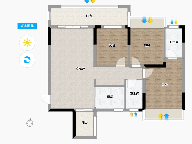 广西壮族自治区-桂林市-交投·兴进漓江悦府-92.38-户型库-采光通风