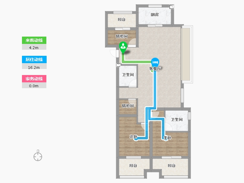 浙江省-嘉兴市-新里城-84.80-户型库-动静线