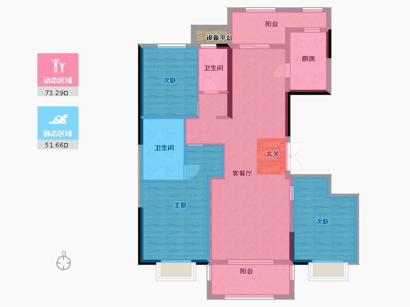 江苏省-南京市-鼓楼金茂府-113.42-户型库-动静分区