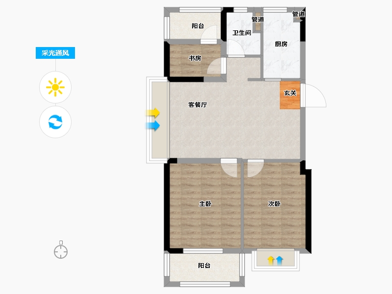 江苏省-南京市-悦�o-72.58-户型库-采光通风