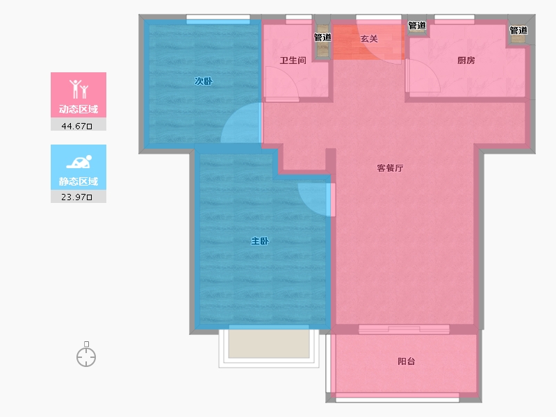 江苏省-南京市-�Z悦名邸-62.00-户型库-动静分区