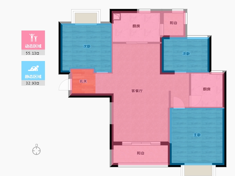 福建省-福州市-福州恒大悦珑湾-78.77-户型库-动静分区