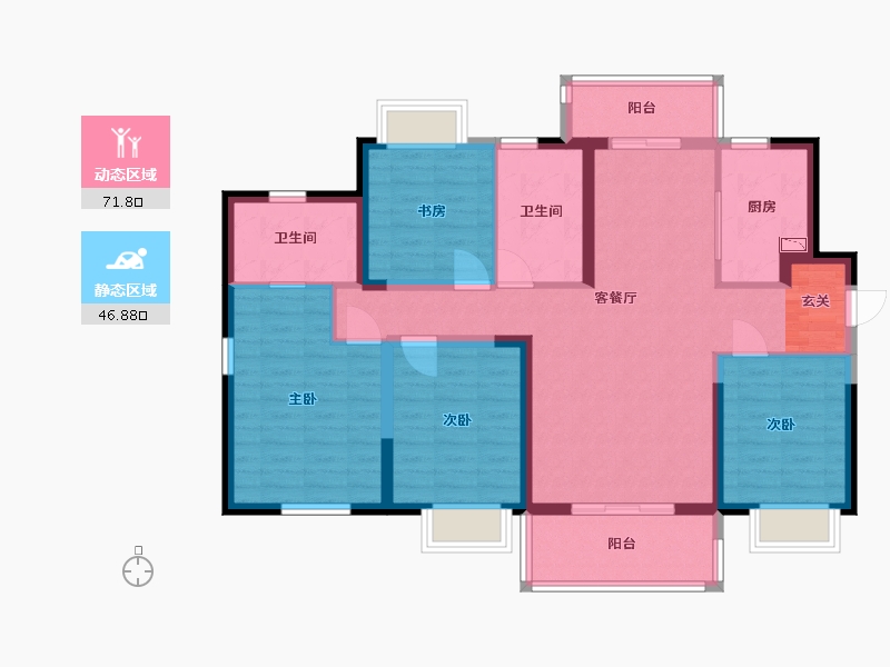 福建省-福州市-新力鼎新悦海湾-105.38-户型库-动静分区