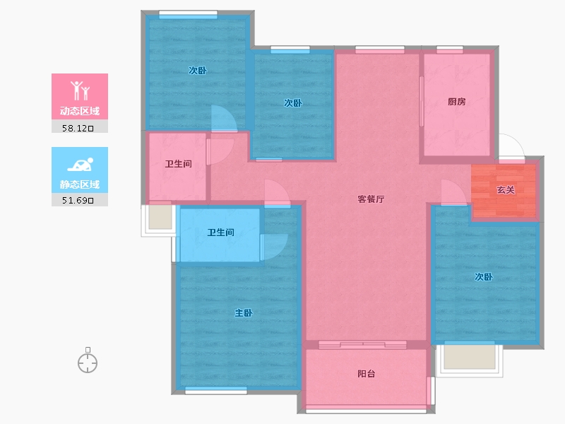 江苏省-南京市-中海原山-98.00-户型库-动静分区