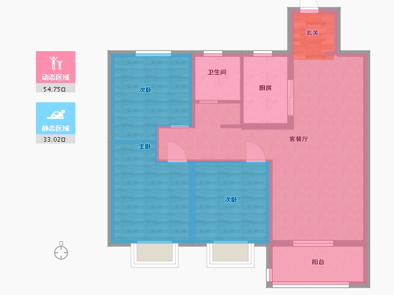 江苏省-南京市-金地・风华国际-78.00-户型库-动静分区