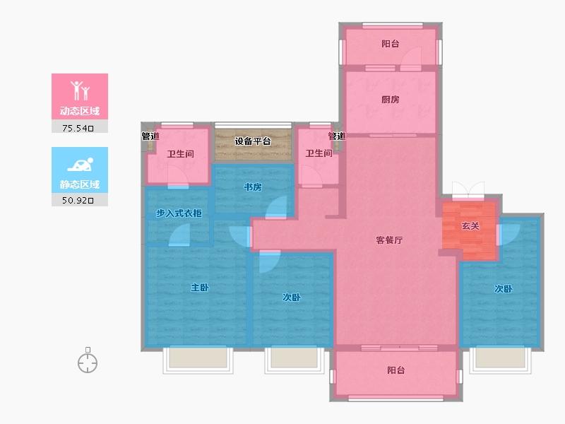 江苏省-南京市-北大资源颐和翡翠府-115.42-户型库-动静分区