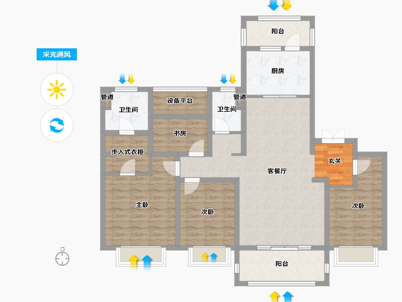 江苏省-南京市-北大资源颐和翡翠府-115.42-户型库-采光通风