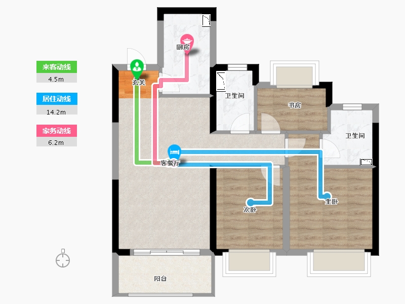 江苏省-南京市-金轮翠雍华庭-71.00-户型库-动静线