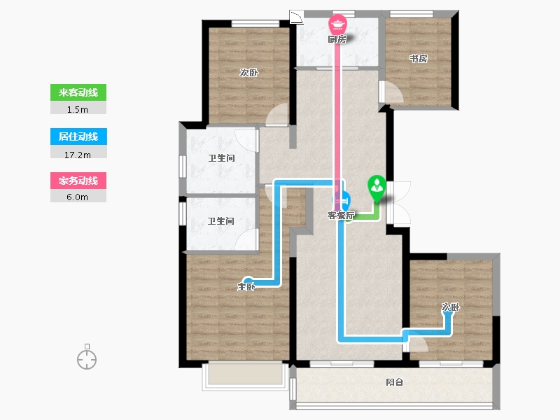 陕西省-咸阳市-融創觀瀾一號-108.04-户型库-动静线