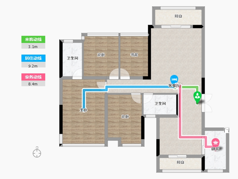 广西壮族自治区-柳州市-融创·九棠府-111.32-户型库-动静线