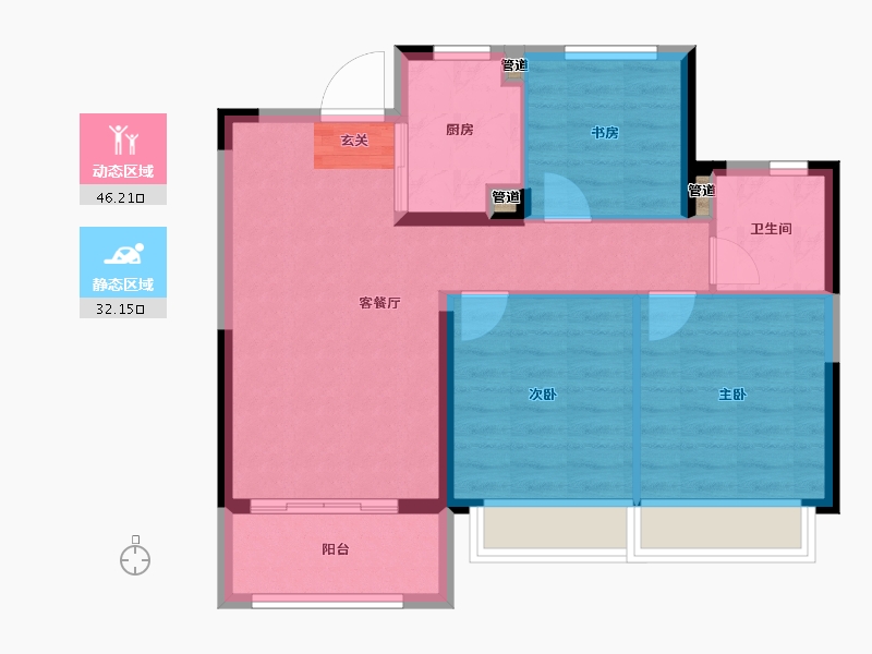 江苏省-南京市-江畔都会上城-71.00-户型库-动静分区