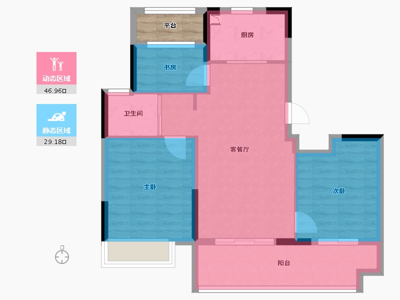 江苏省-南通市-南通绿地新都会-70.81-户型库-动静分区