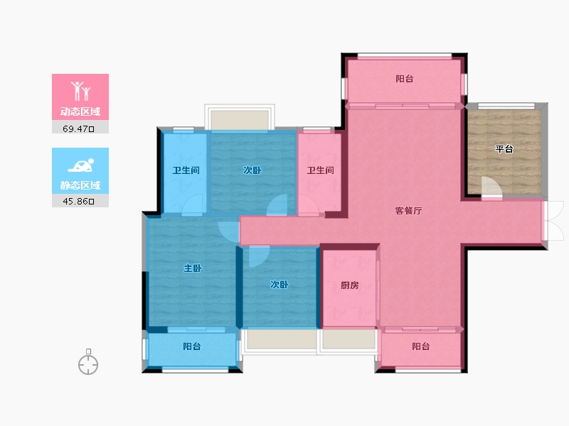 湖南省-衡阳市-家兴华府-113.22-户型库-动静分区