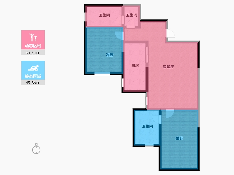 甘肃省-兰州市-天诚丽舍-96.00-户型库-动静分区