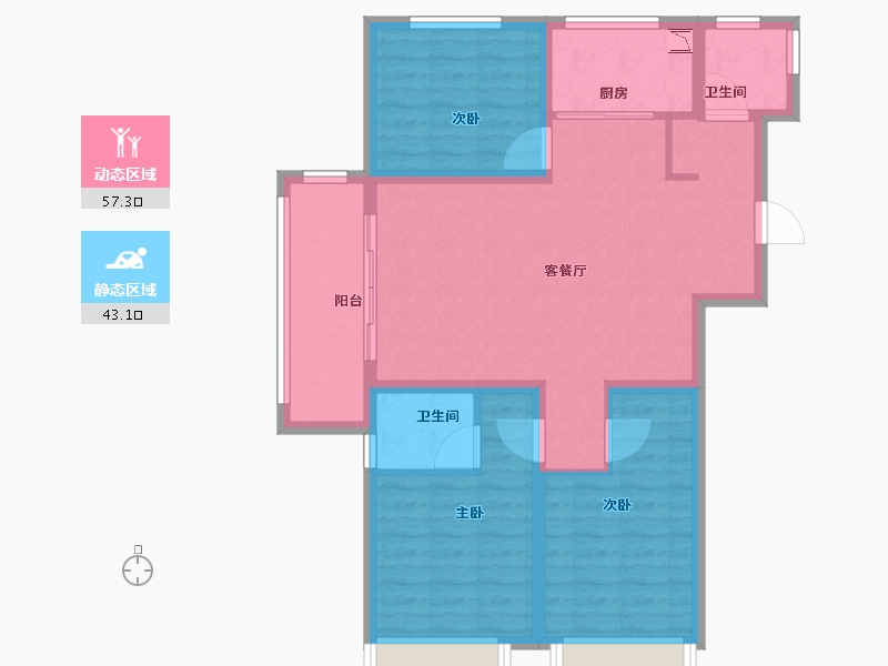 浙江省-温州市-华侨城欢乐天地-89.60-户型库-动静分区