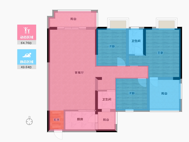 广西壮族自治区-钦州市-海慧春天国际社区-102.10-户型库-动静分区