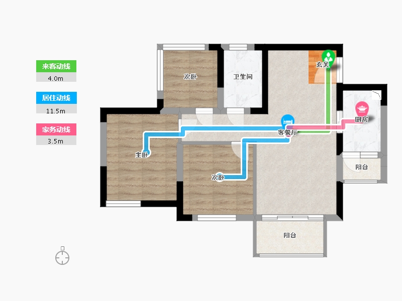 四川省-达州市-蓝润・春风屿湖-62.40-户型库-动静线