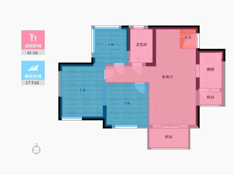 四川省-达州市-蓝润・春风屿湖-62.40-户型库-动静分区