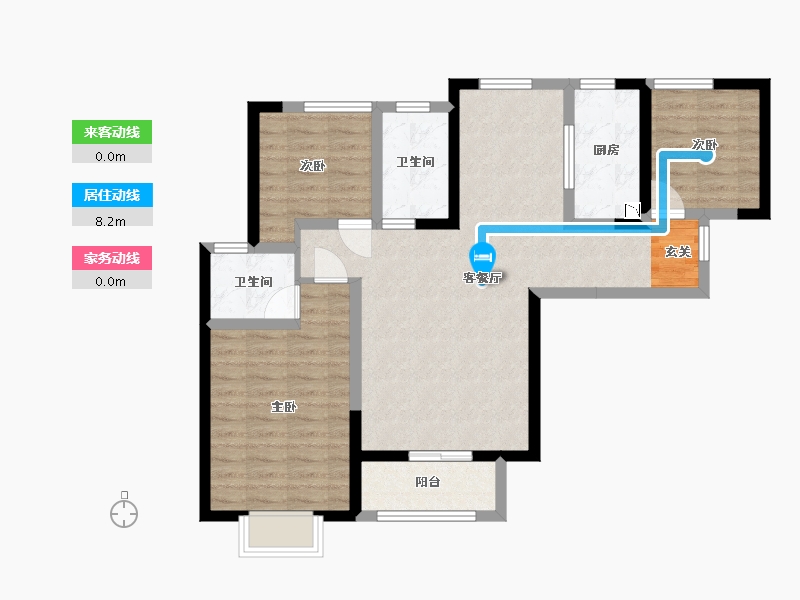 陕西省-西安市-长盛・青春汇-82.75-户型库-动静线