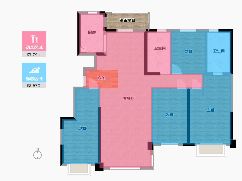 陕西省-西安市-远洋合能枫丹江屿-118.28-户型库-动静分区