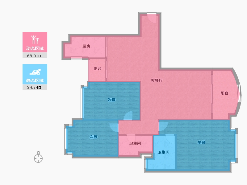 广东省-佛山市-恒大御景半岛-112.14-户型库-动静分区