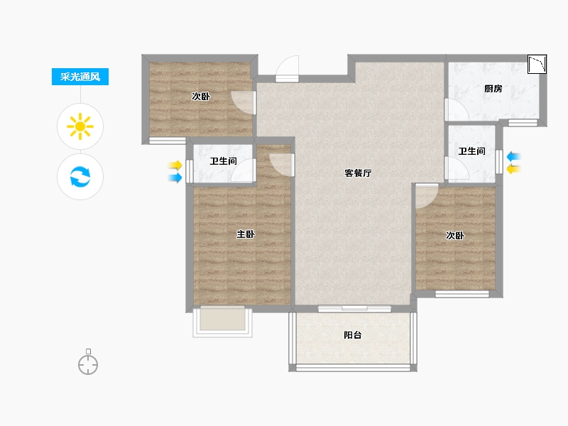 湖北省-随州市-汇龙湾半岛天境-92.03-户型库-采光通风