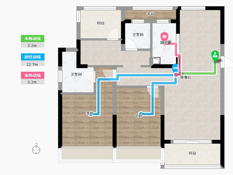 浙江省-温州市-时代瓯海壹品-84.82-户型库-动静线