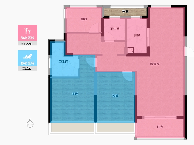 浙江省-温州市-时代瓯海壹品-84.82-户型库-动静分区