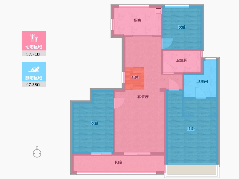 浙江省-舟山市-沁润公寓-91.01-户型库-动静分区