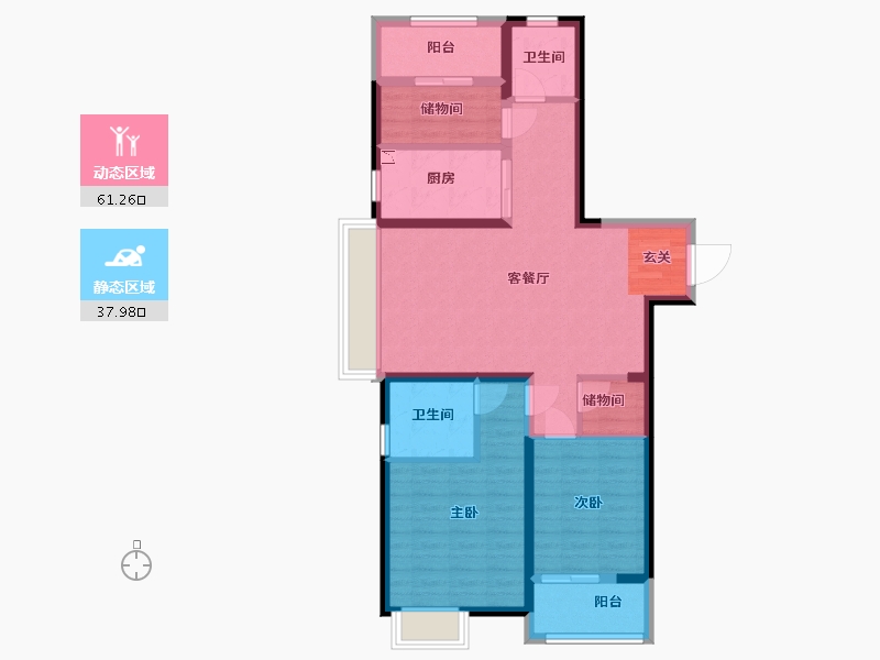 浙江省-舟山市-宝龙世茂・璀璨世家-88.01-户型库-动静分区