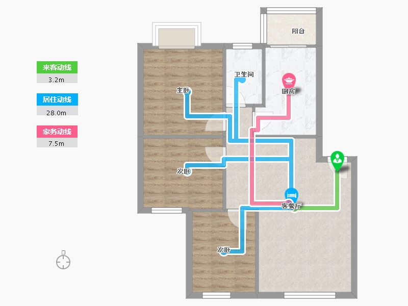 四川省-成都市-槐树苑二期锦苑-71.17-户型库-动静线