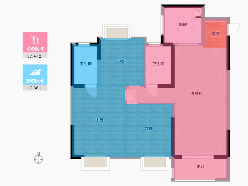 江苏省-常州市-紫云府-93.60-户型库-动静分区