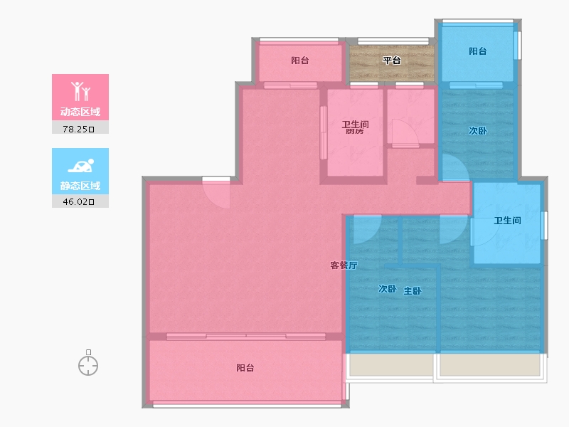 浙江省-温州市-温州万科古翠隐秀-116.01-户型库-动静分区