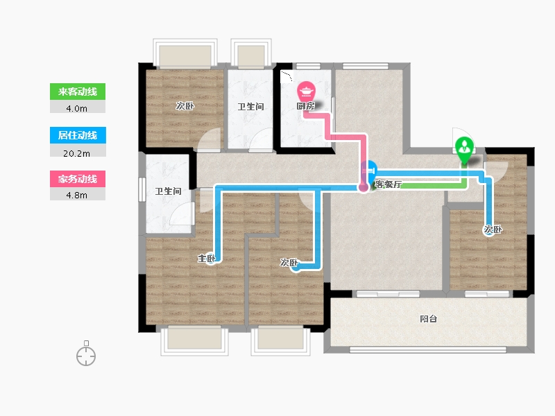 浙江省-温州市-蓝光雍锦湾-108.00-户型库-动静线