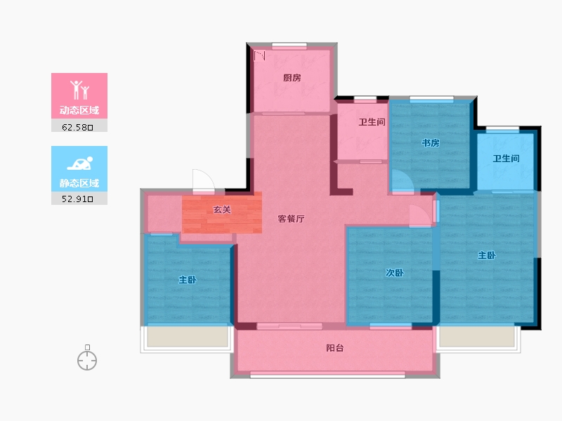 江苏省-常州市-保利和光晨樾-103.20-户型库-动静分区