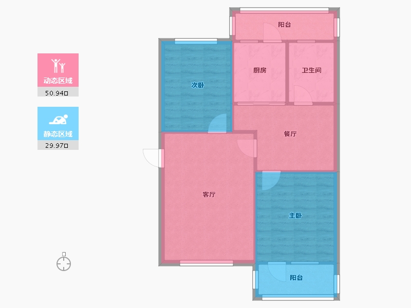 黑龙江省-大庆市-万宝一区-73.63-户型库-动静分区