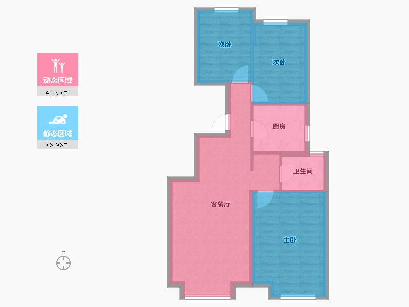 新疆维吾尔自治区-乌鲁木齐市-汇臻城.臻园-71.24-户型库-动静分区