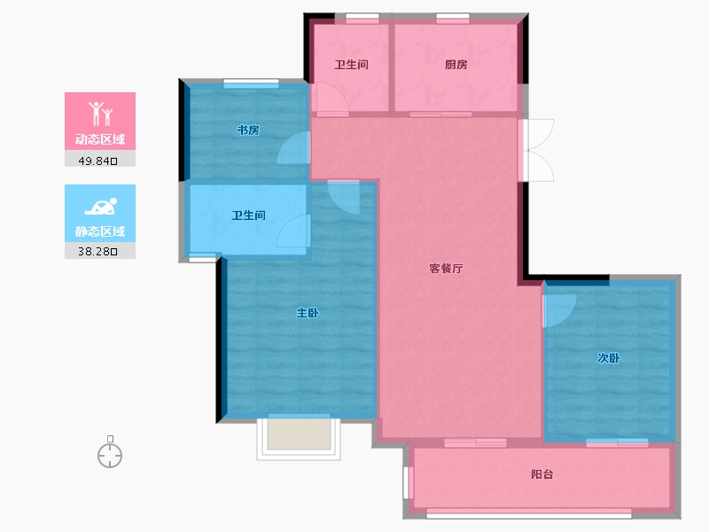 浙江省-衢州市-江南里-80.00-户型库-动静分区