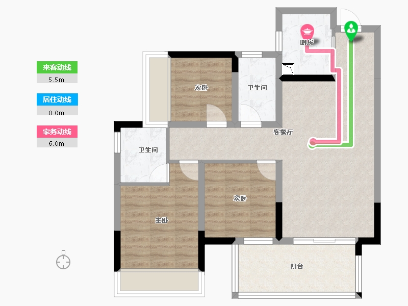 广西壮族自治区-南宁市-彰泰江景湾-76.01-户型库-动静线