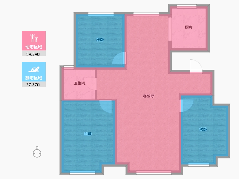 新疆维吾尔自治区-乌鲁木齐市-汇臻城.臻园-82.47-户型库-动静分区